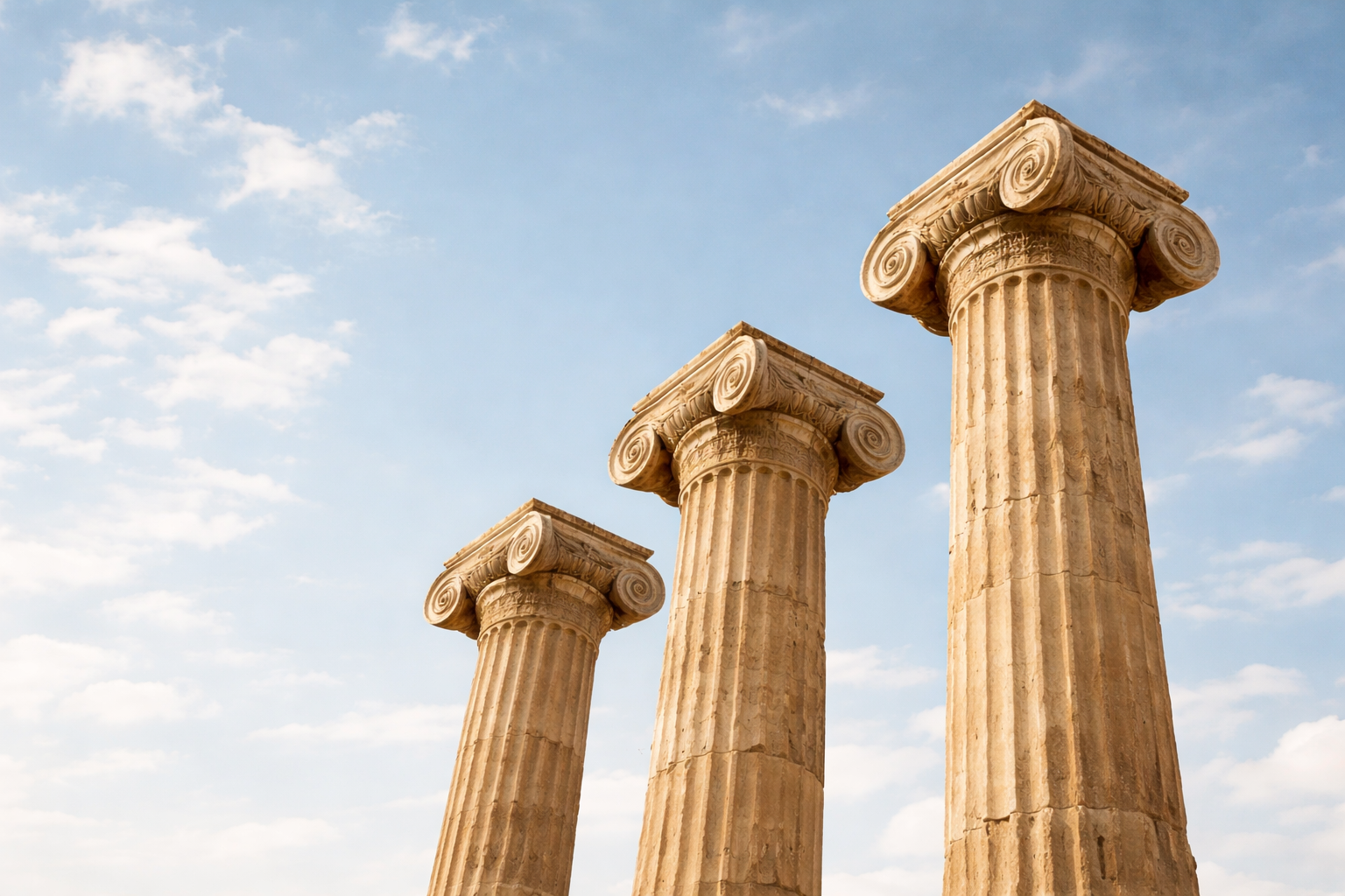 Columnas griegas que representan el concepto de estructura y estabilidad